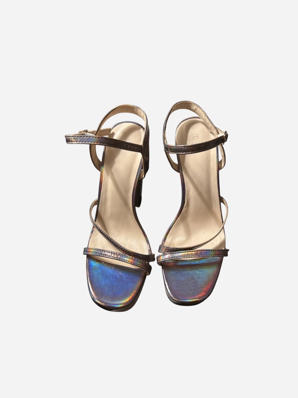 H Halston Sardinia Metallic Iridescent Sandals